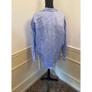 Frank & Eileen Shirley Button Up Top in Blue Nautical Rope Print Italian Cotton thumbnail 5