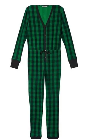 Victoria's Secret Thermal One Piece Onesie Pajama Plaid Size S - NWT thumbnail 1