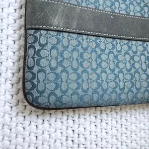 Coach Blue Vintage Y2K Canvas Leather Signature CC Slim Crossbody Swing Pack Bag thumbnail 4