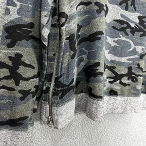Sundry‎ Sweatshirt 0 Grey Camo Knit Zip Side Streetwear Casual Chic Lounge Top thumbnail 3