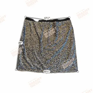 Ann Taylor LOFT Skirt Womens Size 14 Silver Sequin Mini Lined Side Zip Party Holiday thumbnail 7