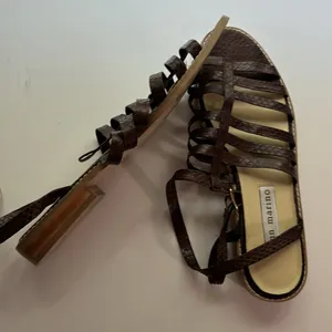 San Marino brown leather strappy sandals. Mint condition. Side 8. thumbnail 1