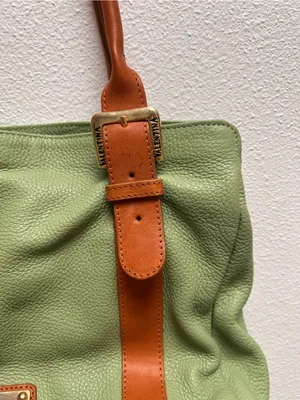 Valentina Italia Pistachio Green Pebbled Leather Handbag thumbnail 4