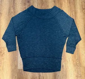 We The Free People Charcoal Gray Oversized Knit Top Sweater Womens M relaxed thumbnail 1