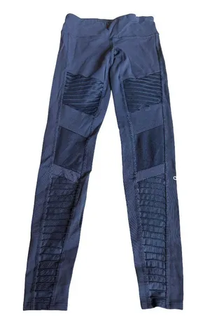 Alo Yoga High-Waisted Moto Leggings Navy Stretch Ankle Length Workout Size XS thumbnail 1