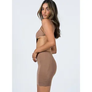 Princess Polly MIA ASYMMETRICAL MINI DRESS BROWN size 2 thumbnail 3