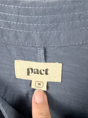 PACT Alice Overall Jumpsuit Blue Dusk 100% Organic Cotton Women’s Sz medium thumbnail 4