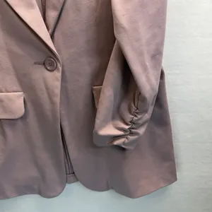 women's casual, pink, three-quarter sleeve‎ blazer cardigan thumbnail 10