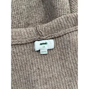 Aerie Womens Sweater Brown CozyUp Waffle Hoodie V Neck Pullover Stretch Large thumbnail 5