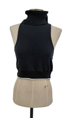 Free People Movement Sleeveless Cropped Turtleneck Tank Top Black Size XS thumbnail 1