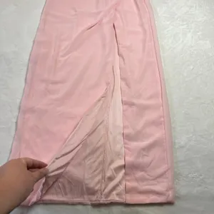 NEW Lulus Glamorous Disposition Light Pink Ruched Maxi Dress Size S Party Bridal thumbnail 9