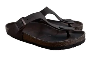 Birkenstock Women's‎ Gizeh Mocha Brown Birko-Flor Thong Sandals Size EU 38 US 7 thumbnail 1