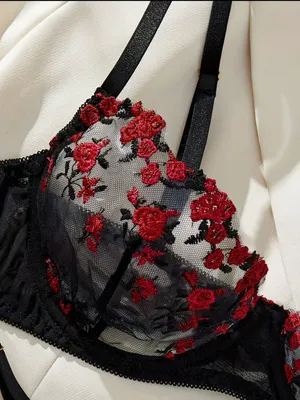 Black floral lingerie sey thumbnail 3