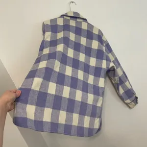 WILD FABLE Lilac Lavender Purple Cream Ivory Plaid Oversized Fit Shacket Jacket thumbnail 16