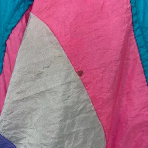 Vintage 80s Adolfo Windbreaker Colorblock Blue Pink White Full Zip Jacket Medium thumbnail 8