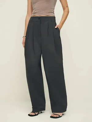 NWT Reformation Danielle Pants (Morel) Brown-Gray Size 8 Petite Baggy Wide Leg‎ thumbnail 11