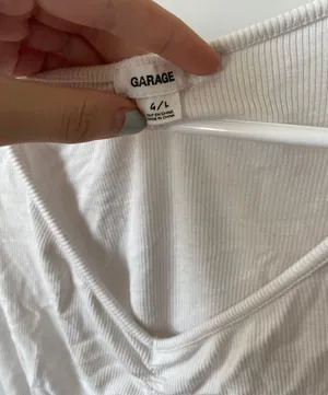 Garage White Crop Top Rouched Middle thumbnail 3
