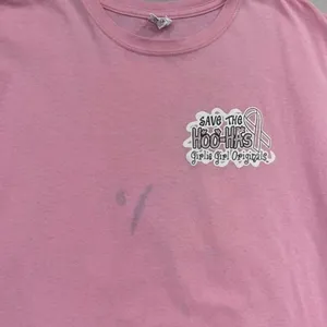 Breast Cancer Awareness T-shirt Short Sleeve Size Large Save The HOO-HAs Pink thumbnail 7