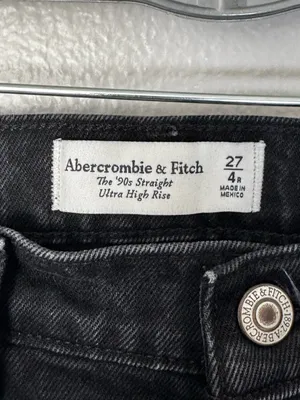 Abercrombie & Fitch Ultra High Rise 90s Straight Jean Black Size 27 / 4 thumbnail 5