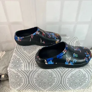 Totes Black Blue Bailey Everywear Floral Lightweight Gardening Clogs Size 10 thumbnail 6