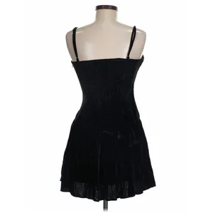 Maeve Drop-Waist Velvet Mini Dress Women Size M Black Goth Whimsigoth LBD thumbnail 2