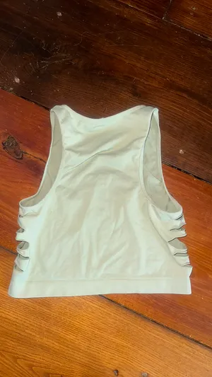 Mint Green Garage Cropped Halter Top thumbnail 3