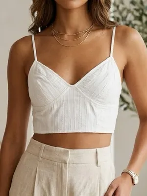 Free People One White Cropped Tank thumbnail 1
