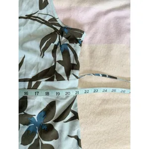 Motherhood Maternity NWT Blue/Blk Floral Sleeveless Blouse Size XL Tie Waist Side Zip thumbnail 9