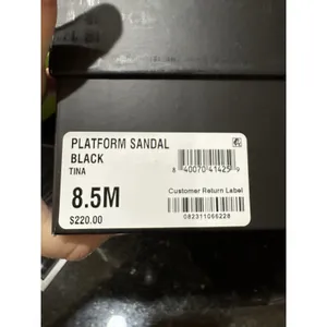 AAJ By Aminah Black Patant 6 Inch Tina Platform Dress‎ Sandal Size 8.5 MSRP $220 thumbnail 10