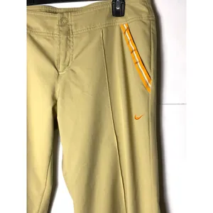 Nike Golf Pants Womens M Beige Khaki Orange Stripe Dri Fit Straight Leg thumbnail 5