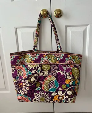 Vera Bradley “Crazy Plum” Quilted Floral Patterned Tote thumbnail 1