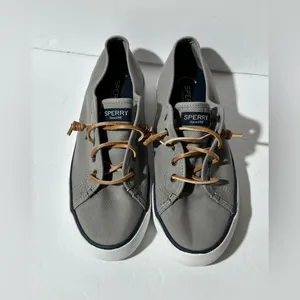 Sperry slip on canvas boat shoes size 9 grey thumbnail 2