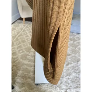 Nine West Ribbed Knit Midi Dress Tank Camel‎ S Preppy Minimalist Resort Neutral thumbnail 4