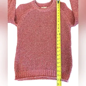 Faherty Saulsalito Sweater Cotton Open Knit Womens Size XS Pink thumbnail 8