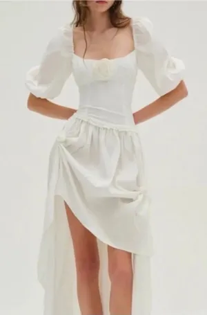 For Love & Lemons Whipped Cream Taffeta Maxi Dress White Small $349 thumbnail 1