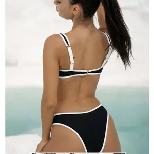 Berlook Contrast Trim Underwire Bikini Top ONLY 69 White Size XL thumbnail 4