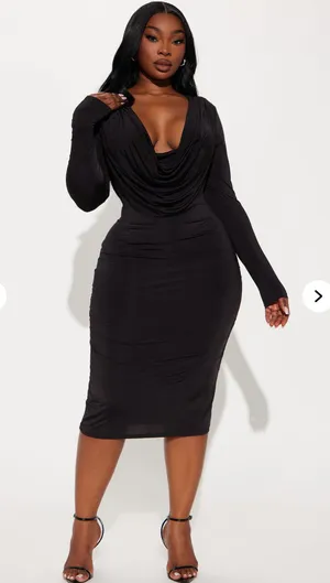 Heidi Cowl Neck Midi Dress thumbnail 3