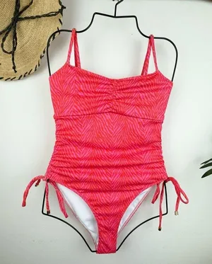 Charlie Holiday Isidora One Piece Swimwear Pink Zebra Swimsuit Size Small thumbnail 1