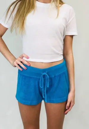Hard Tail Low Rise Terry Shorts Blue thumbnail 1