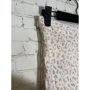 Charlie Holiday Floral Maxi‎ Skirt White Pink Yellow Ditsy Print Size 4 USA S thumbnail 4