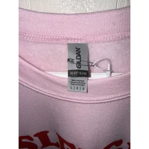 NWT Gildan Heavy Blend Sleigh All Day Pink Christmas Graphic Sweatshirt Large thumbnail 3