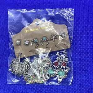 New boho‎ earrings crescent moon starfish geometric 6 pair multipack thumbnail 5
