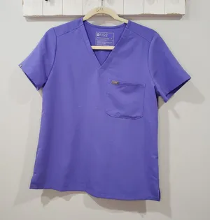FIGS Catarina Scrub Top Wisteria Purple Women's Small Medical Uniform thumbnail 1