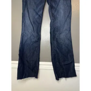 Habitual Jeans Womens 27 Dark Wash Bootcut Raw Hem Made In USA Stretch Denim thumbnail 3