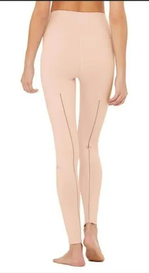 Alo Yoga High Waist‎ Pink Dash Leggings Size: S thumbnail 1