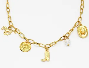 Gold Western Charm Necklace thumbnail 1