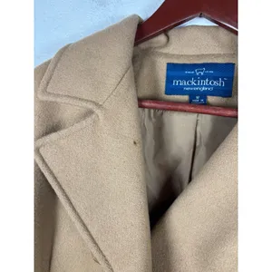 Vintage 2000s Mackintosh New England Camel Wool Blend Peacoat Women's 12 thumbnail 9