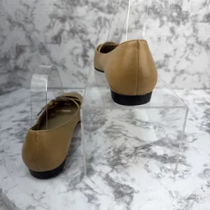 Enzo Angiolini Square Toe Ballet Flat Size 7.5 Camel Tan Leather Double Buckle thumbnail 5