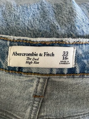 Abercrombie & Fitch The Dad High‎ Rise Light Wash Denim Jeans Size 16/33 thumbnail 3