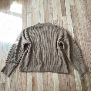 Abercrombie & Fitch Ribbed Mock Neck Knit Sweater Womens Small Brown Cropped thumbnail 8
